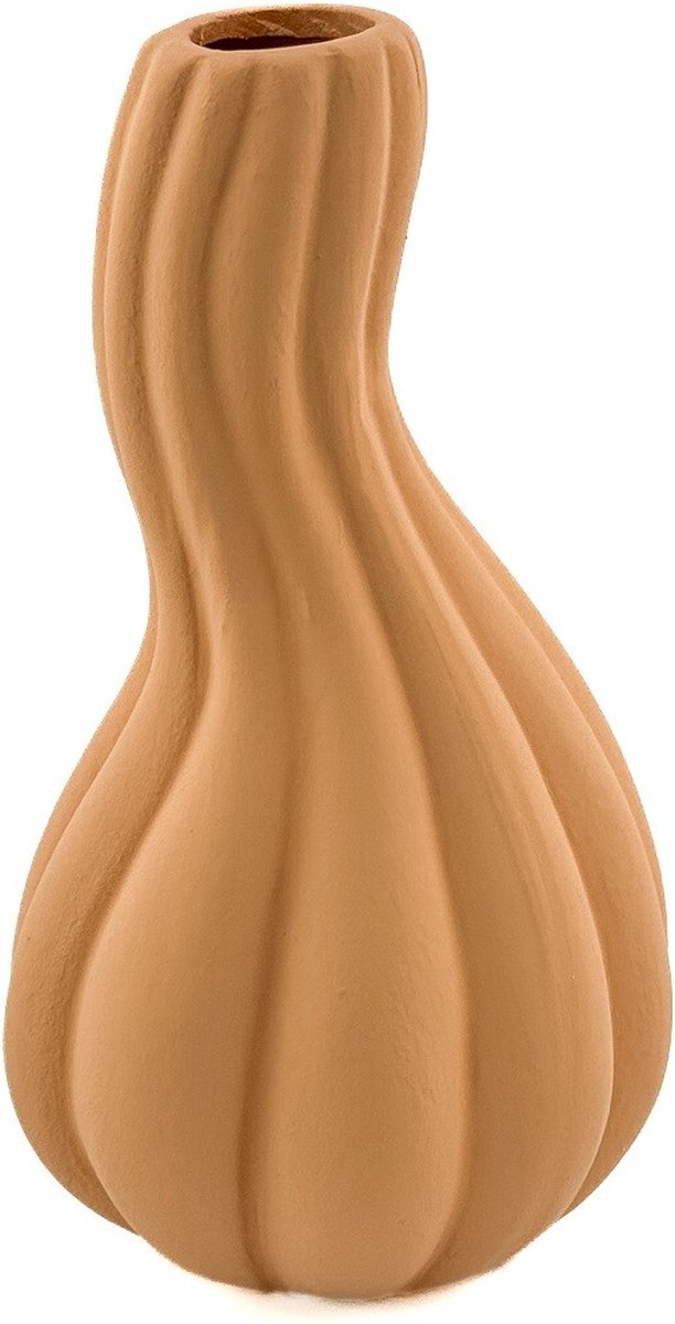 homebound by ky Aardewerk vaas organic sandstone | 10,5x10,5x18cm | bloemenvaas keramiek organisch oranje