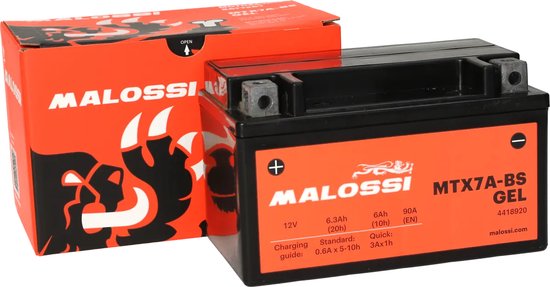 Malossi Accu Malossi YTX7A-BS Gel 12V 6AH onderhoudsvrij