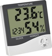 TFA Dostmann Comfort Control digitale thermo-hygrometer, 30.5011, met schimmelalarm, binnenklimaatregeling, bewaking van de luchtvochtigheid, klein en handig, zwart/zilver, (L) 95 x (B) 25 x (H) 95 mm