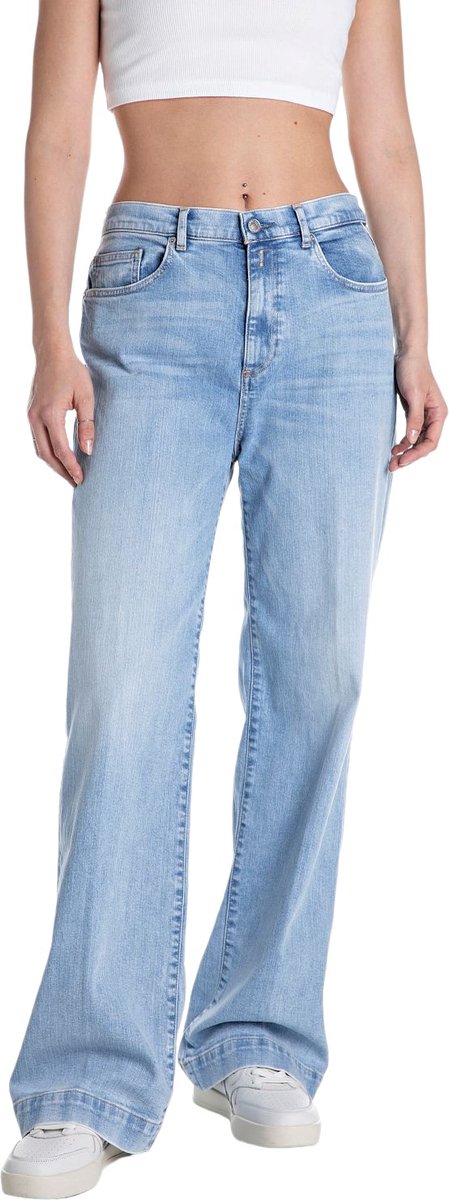 Replay Dames Jeans Broeken MELJA comfort/relaxed Fit Blauw 27W / 34L Volwassenen