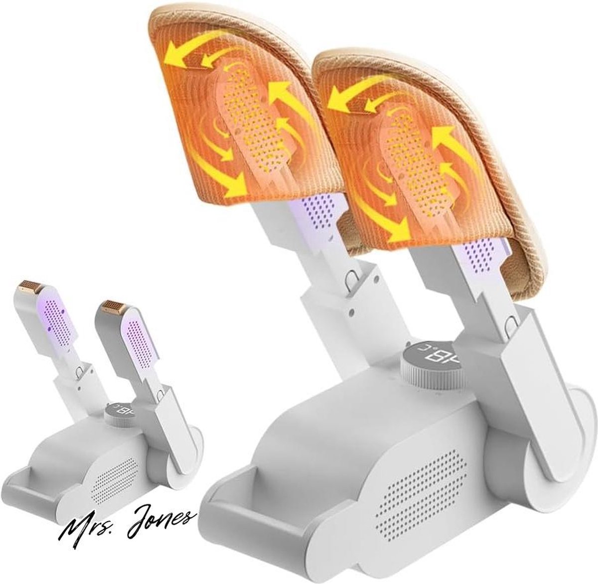 Mrs. Jones Elektrische schoenendroger draagbare 360° schoenwarmer uv-licht actieve kool handschoenen sokken skischoenen .