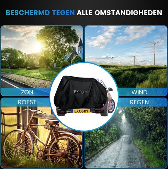 Dresco Housse Vélo Elastique 2 Vélos - Protection Transport Stockage | Polyester Résistant Poche Plaque