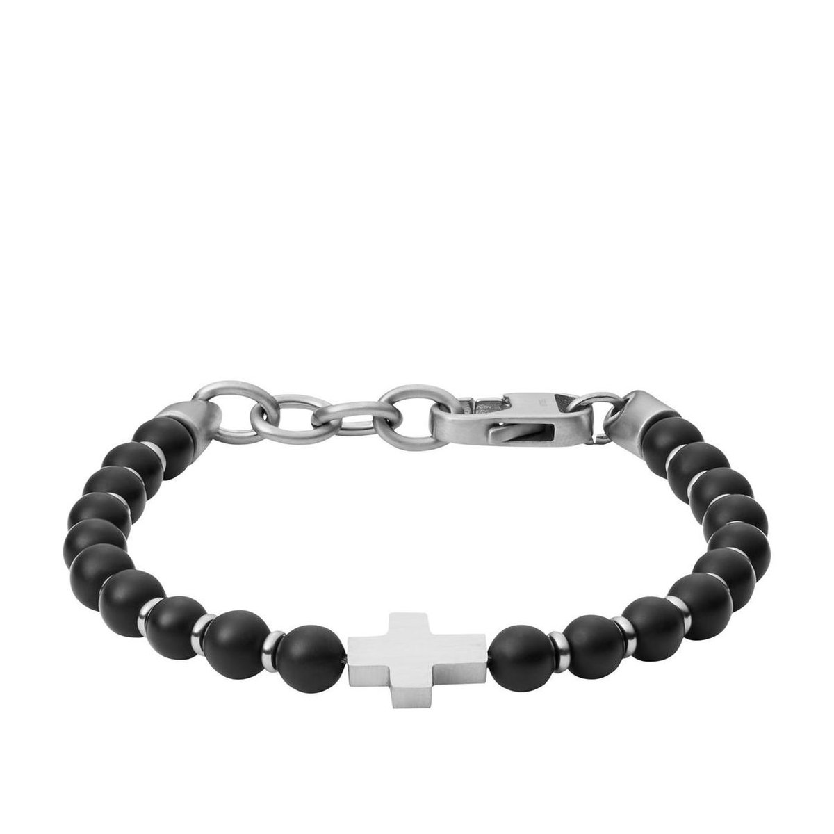 Fossil Men's Armband (Lengte: 18.00-19.50 cm) - Zilver,Zwart
