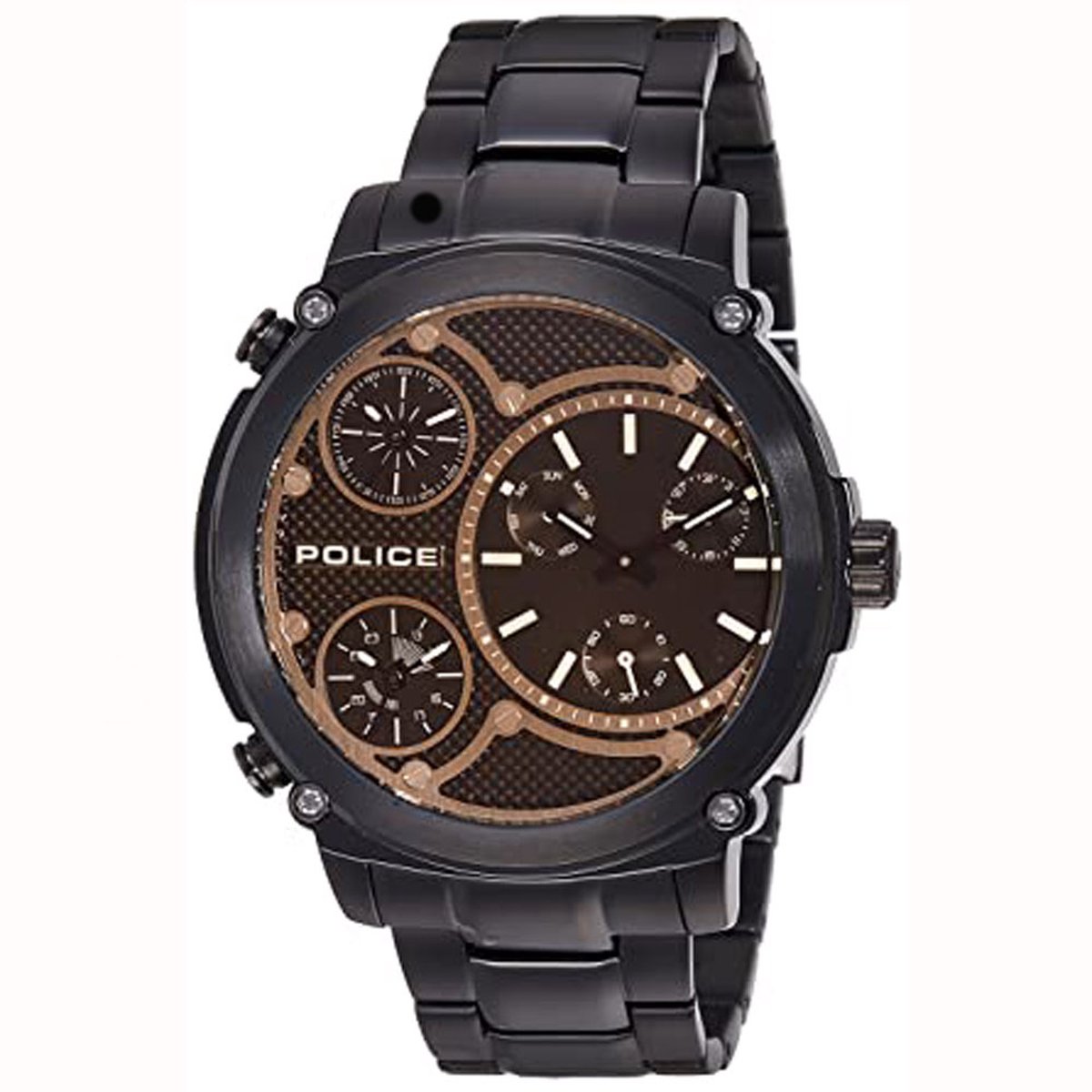 Police Zwart Heren Horloge Met Multifunctionele Functies