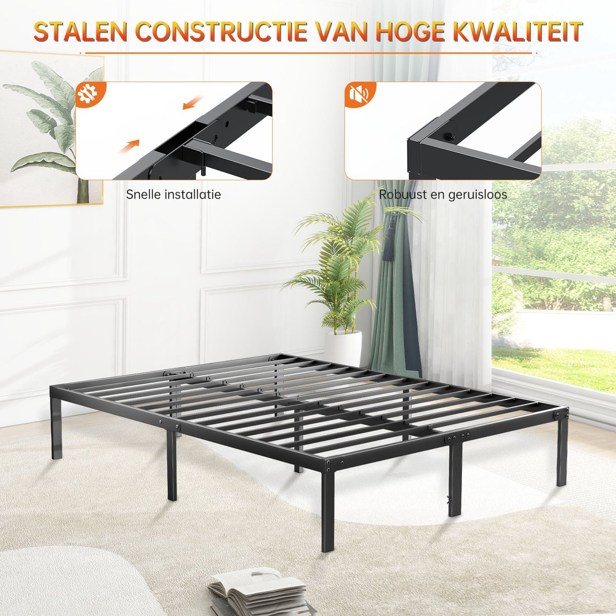 Lechnical Lattenbodem Met Lattenbodem Voor Wervelbed, Zwart, Stof, 90 X 200 Cm Elk