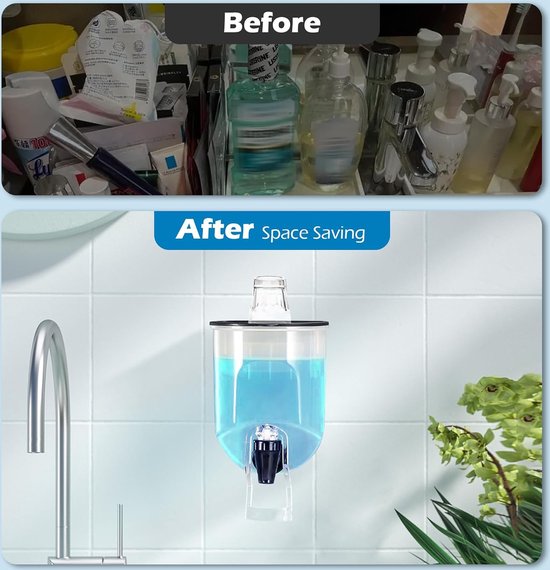 IBBO® - Distributeur d'huile de Cuisine - Bidon d'huile mural multifonctionnel - Conception quantitative à inversion automatique - Assaisonnement liquide - Transparent - 600 ml