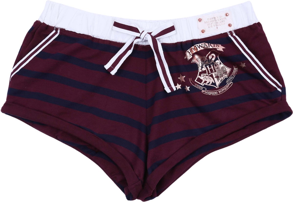 Maroon HARRY POTTER gestreepte shorts