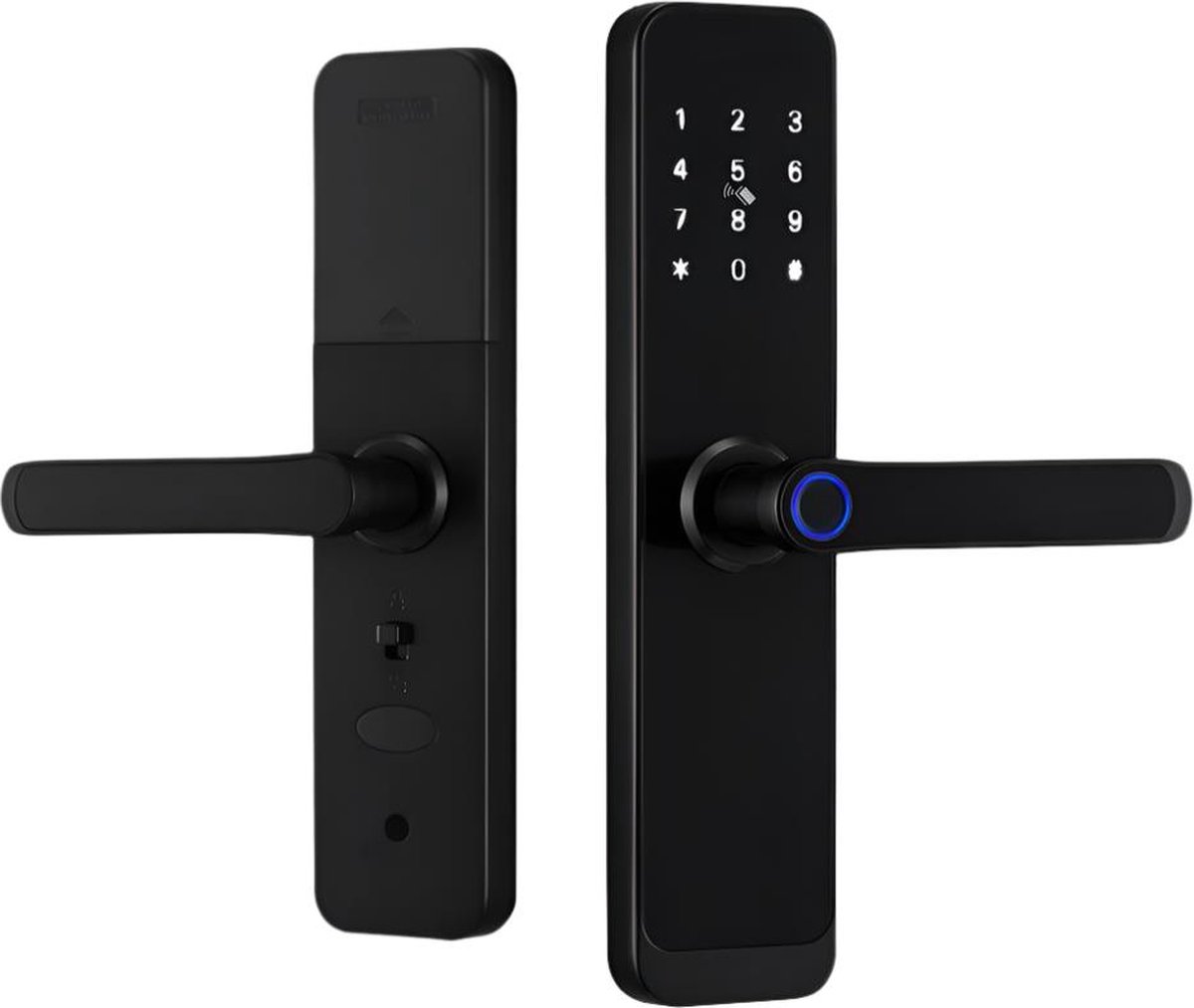 Slank Deurslot - Smart Lock - Elektrisch Deurslot - Geen Insteekslot - APP - Bluetooth - Mechanische sleutels - Kaart - WIFI - Wachtwoord - Vingerafdruk - Zwart
