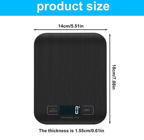 Balance De Cuisine Numérique - 10 Kg-1 G - Rechargeable Par Usb - Avec Balance De Cuisine Numérique - 10 Kg-1 G - Rechargeable Par Usb - Avec