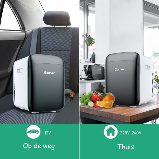 Mini Koelkast 15L – 2-in-1 Koel- & Warmfunctie – Draagbaar – Van -3 ℃ Tot 50 ℃ – Voor Auto & Thuis – Wit/Zwart — afbeelding 5