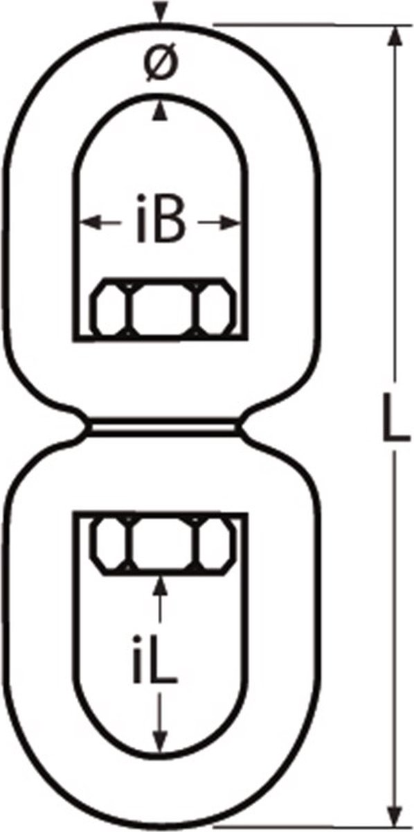 Warteloog dubbel 5 mm RVS-316