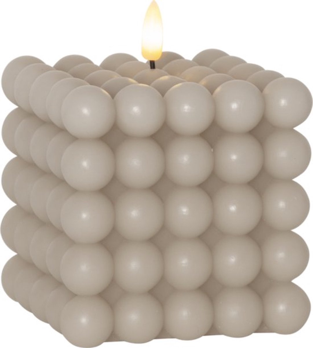 Star Trading Flamme Dot LED kaars - beige - 10 x 10 x 12.5 cm (LxBxH) - Met timer