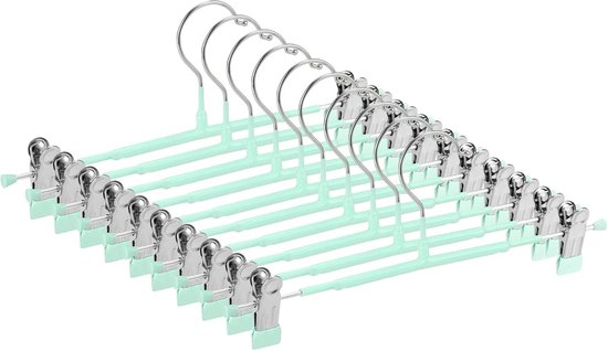 Tinfol 50st Fluwelen Hangers Clips, Grijze Broek Hangers Fluwelen Clips, Sterke Vinger Flocked Clips voor Slim-Line Kleding Fluwelen Hangers