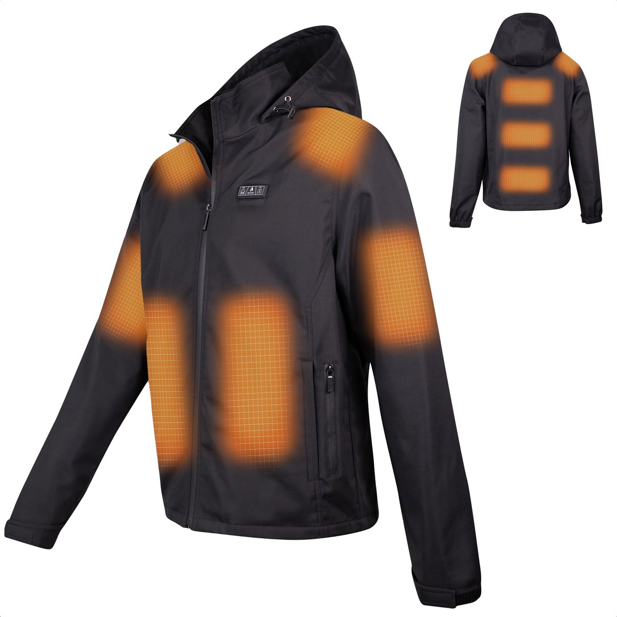 HEATDRY® Clothing - Verwarmde Jas Heren - Softshell Jas Heren - HeatFlex LITE - Zwart- Maat: M