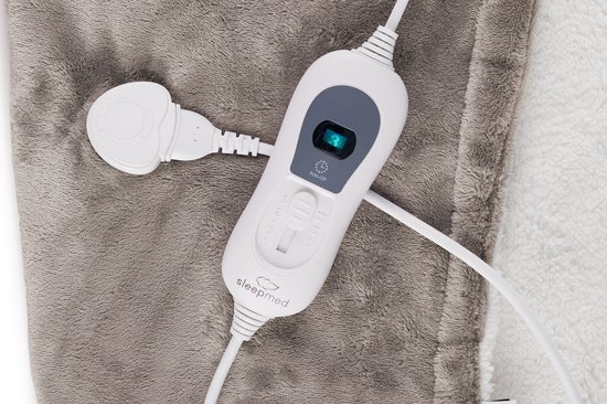 SleedMed Elektrische Knuffeldeken Taupe - Bovendeken - Warmtedeken - Fleece&Flanel - 180x130cm - 180min Timer