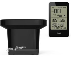 Mrs. Jones Uzoli Regenmeter draadloos buitensensor DCF radiogestuurde klok Neerslag geschiedenis Temperatuur Regenalarm 24h Digitale regenmeter tuin EM3356E .