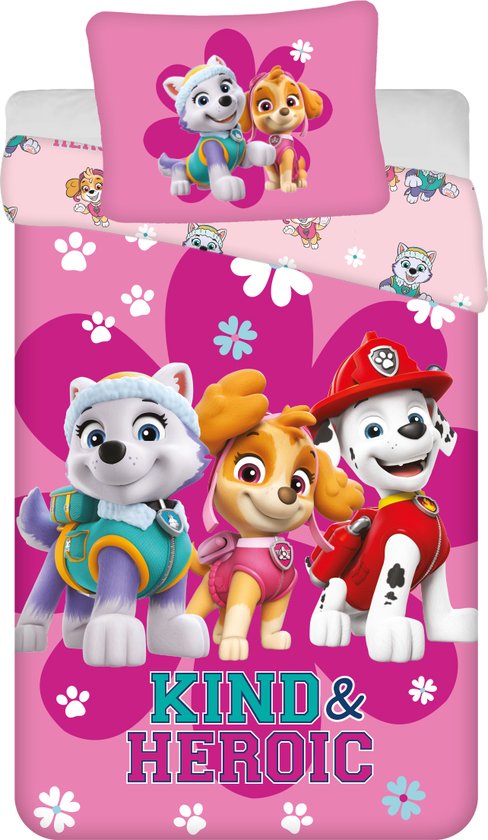 Paw Patrol beddengoedset, dekbedovertrek 140 x 200 cm 1 kussensloop 63 x 63 cm, 100% polyester