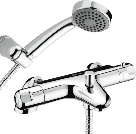 Sapho Dimy Wandmontage thermostatische douchemengkraan, zwart kopen