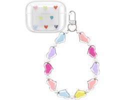 kwmobile oordopjes case geschikt voor Sony LinkBuds S hoesje - Oortjes hoes met armband - Draadloze in-ear koptelefoon cover - In transparant / meerkleurig