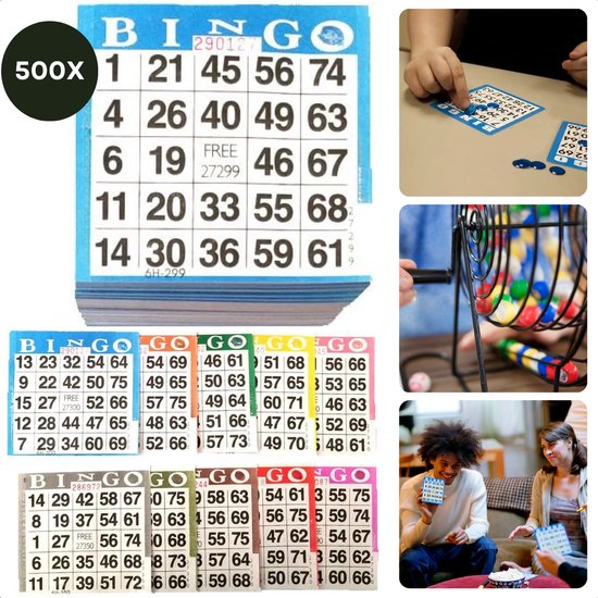 Bingokaarten Papier - Bingko Kaarten - Bingo Block - Bingo Bloks 500 Stuks - Bingo Spel 1-75 - Perfect voor Feestjes - Inclusief EBOOK