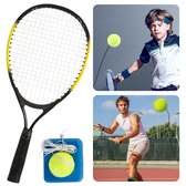 Tennistrainer Set - Tennis Trainer - Tennisracket met Elastiek - Swingball - Tennistrainer - Ideaal voor Kinderen - 4m Elastiek - Inclusief Racket - Inclusief EBOOK