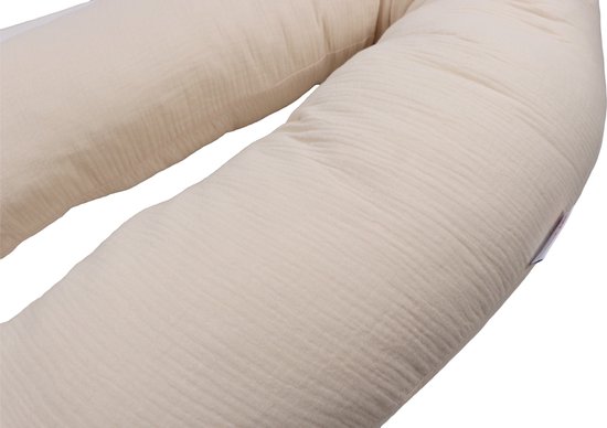 MamaLoes Voedingskussen Baby - Zwangerschapskussen - Soft Cotton Ecru - Body Pillow van Mamaloes — afbeelding 4