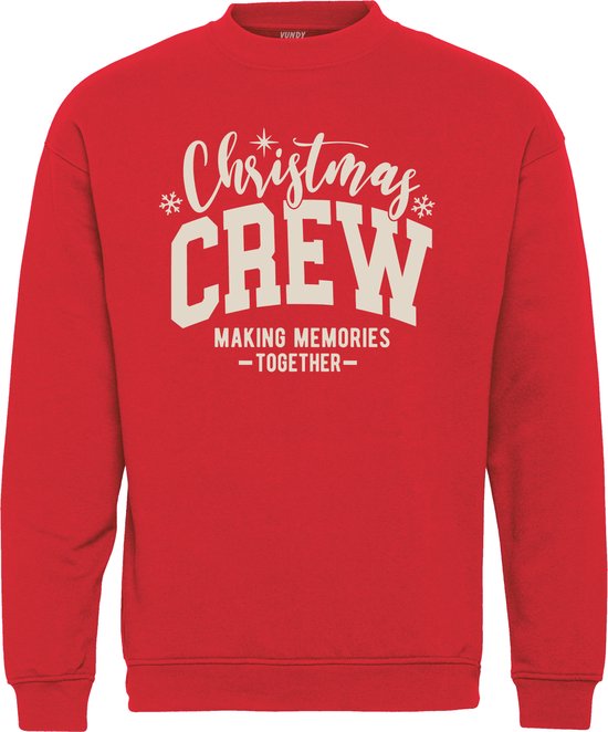 Kersttrui Christmas Crew | Foute Kersttrui Dames Heren | Kerstcadeau | Kerstpakket | Rood | maat L