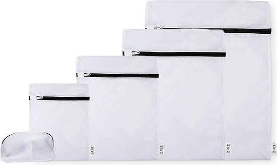 Foto: Loti living waszakken 5 stuks waszakken voor wasgoed waszak groot 16x16 25x30 30x40 40x50 50x60