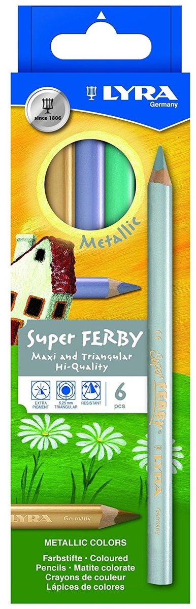 Lyra Box Of 6 Super-Ferby® Metallic Colours, Asst'D