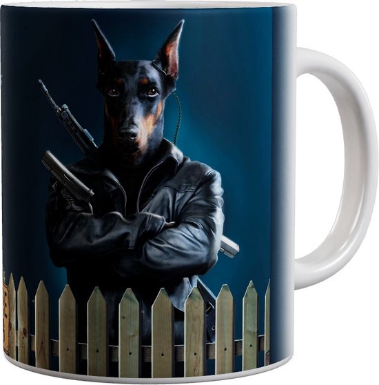 Méfiez-vous du chien Dobermann - Mug 440 ml