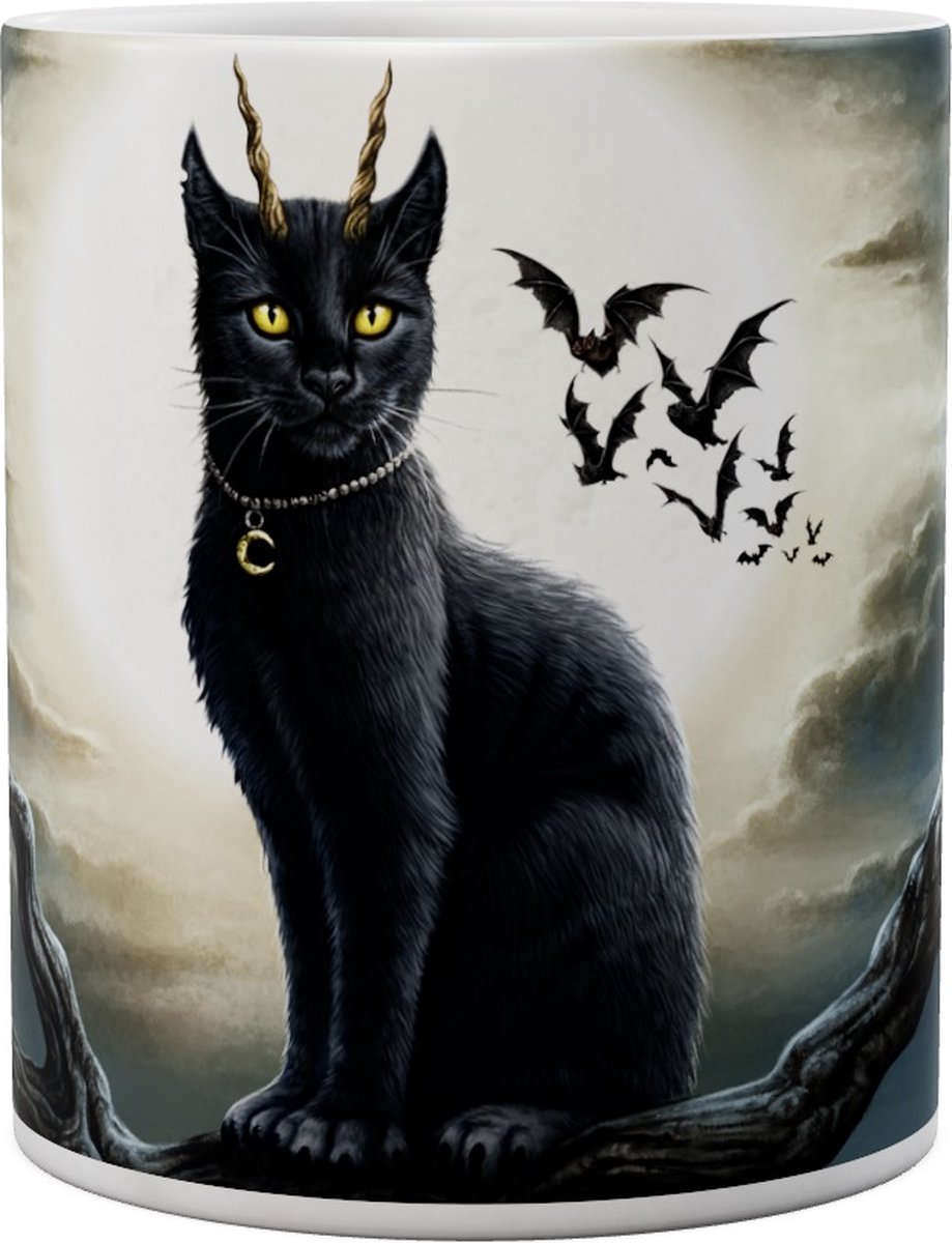 Zwarte Kat Vleermuis Moonlight Black Cat - Mok 440ml 440