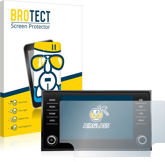Foto: Brotect screenprotector voor skoda karoq amunds sportline 2021 infotainment system folie beschermfolie beschermglas transparant