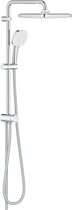 GROHE Tempesta 250 Cube Douchesysteem - zonder kraan - hoofddouche - 25cm - vierkante handdouche - 3 straalsoorten - met omstel - chroom