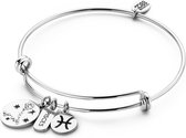 CO88 Collection Zodiac 8CB 90269 Bracelet en acier avec Pendentifs - Signe du zodiaque Pêche - Taille unique - Couleur argent
