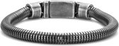 Frank 1967 7FB-0615-20 Stalen Armband - Heren - Slang schakel - 6,5 mm Dikte - Stalen Slot - 10,7 mm Breed - 20 cm - Atraciet