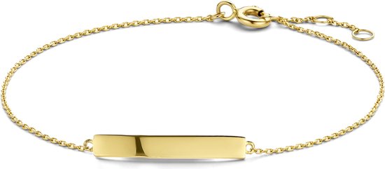 Bracelet en or New Bling 9NBG-0248 - Femme - Bracelet en plaque - 23 x 4 mm - Lien d'ancrage - 16 + 1 + 1 cm - 14 carats - Or