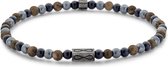 Frank 1967 Junior - 7FJB-0037-M - bracelet perles garçon - oeil de tigre, hématite et agate noire - 4 mm - 16 cm