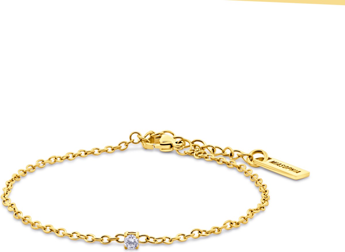 MIASOPHIA 4-MS22113 Stalen armband -16.5+3cm- Goudkleurige plating