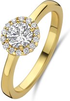 New Bling - 9NB-1538-58 - zilveren ring met zirkonia - 925 sterling silver - gold plated