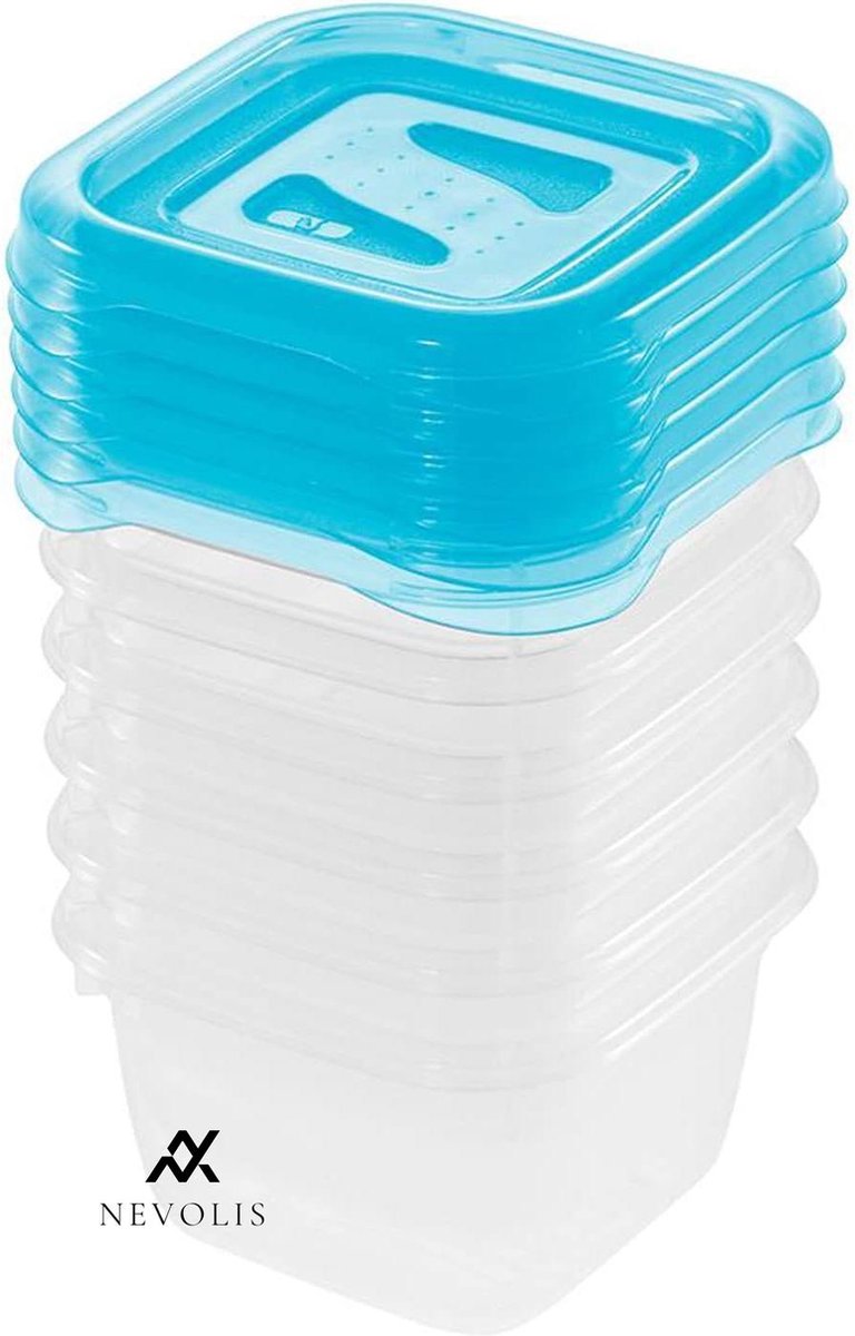 Nevolis 4 stuks glazen vershouddozen met deksel 800 ml luchtdicht voor vriezer koelkast magnetron oven vaatwasser 4 stuks .
