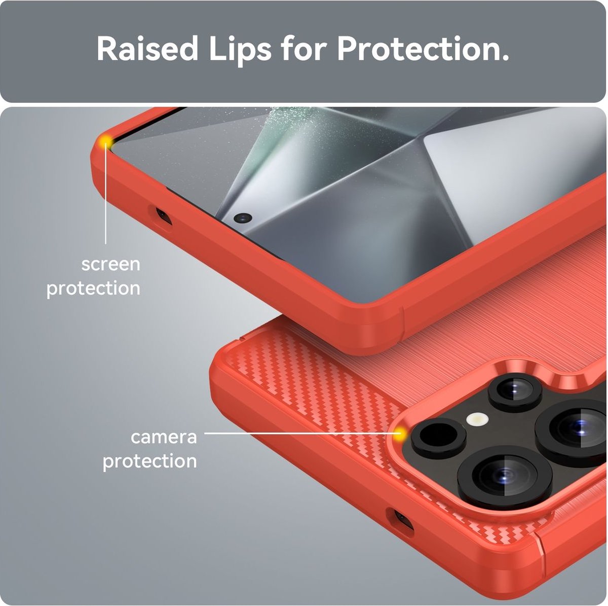 Mobigear Hoesje geschikt voor Samsung Galaxy S25 Ultra Telefoonhoesje Flexibel TPU | Mobigear Brushed Slim Backcover | Galaxy S25 Ultra Case | Back Cover - Rood