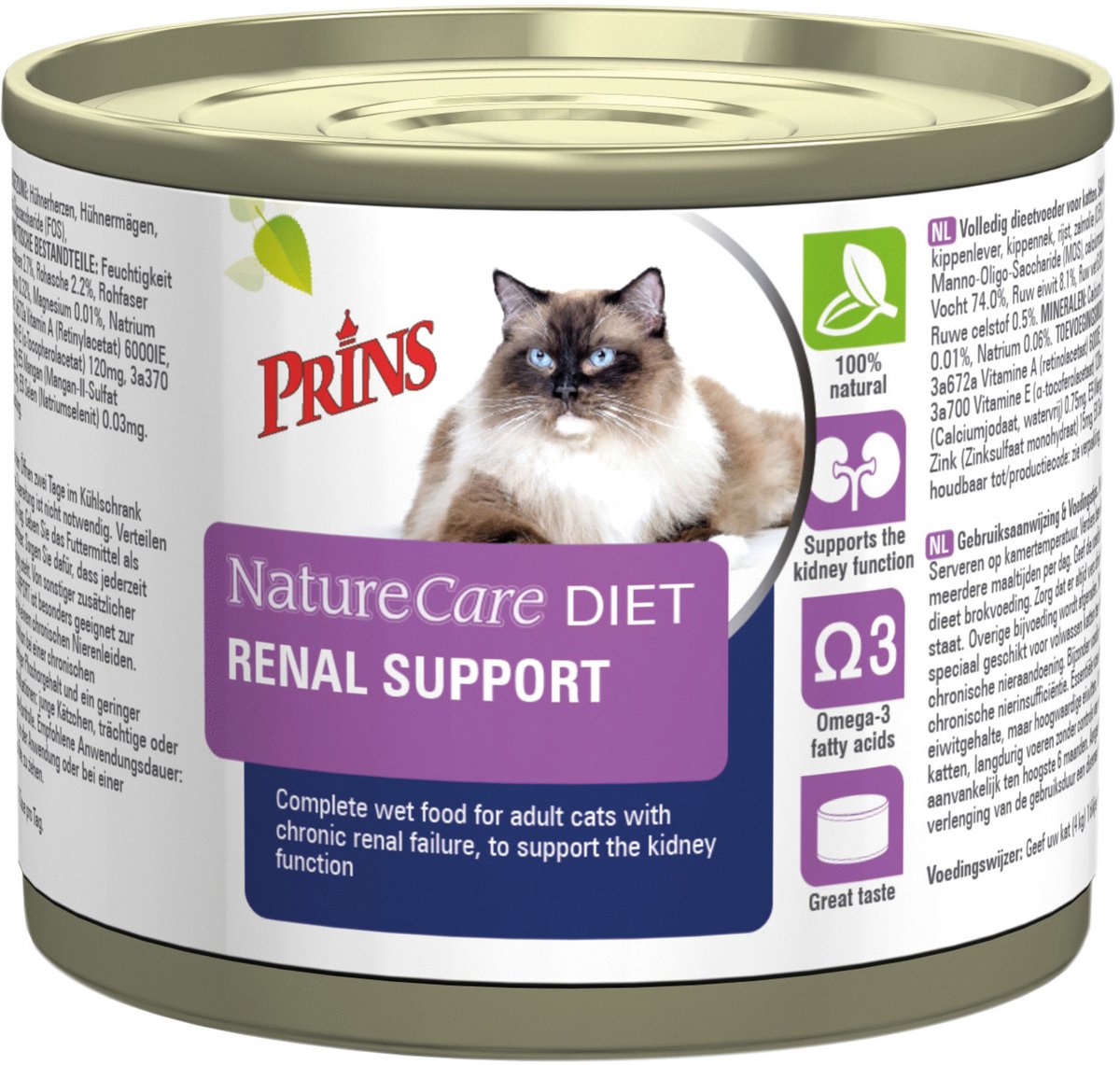 Prins NatureCare Diet Kattenvoer Nat Renal Support 200 gr
