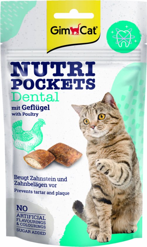 Gimcat Nutri Pockets - Kattensnack - Denta Gevogelte 60 g