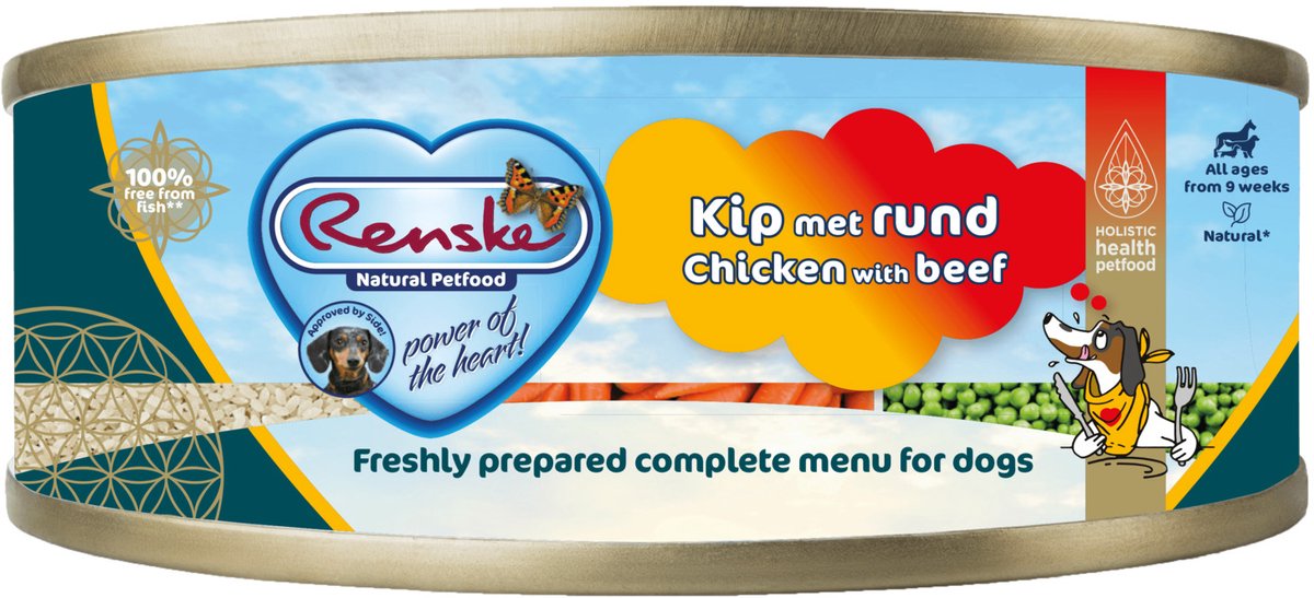 Renske Vers Gestoomd Complete Menu Hondenvoer Nat Kip - Rund 95 gr
