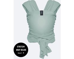 ByKay Stretchy Deluxe - rekbare draagdoek newborn - ergonomisch - tot 18kg - 100% biologisch katoen - Minty Grey - maat M