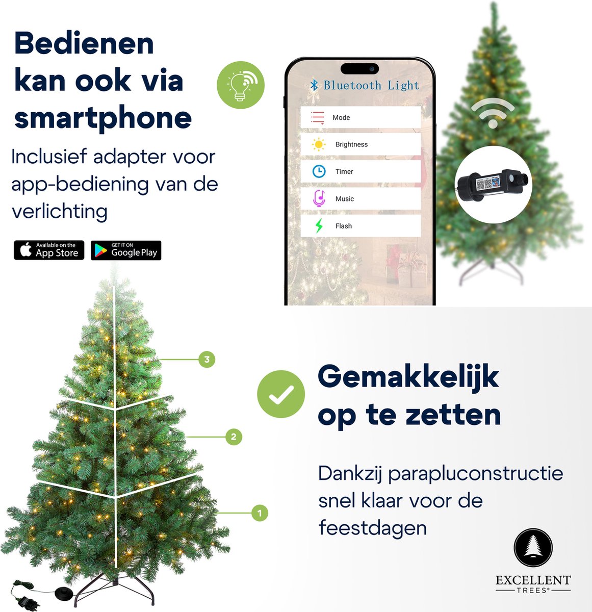 Excellent Trees® Stavanger LED 210 cm - Kerstboom met Verlichting en Smart App – foto 5