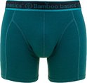 Boxer Bamboo Basics vert pétrole profond avec ceinture élastique bleu-vert.