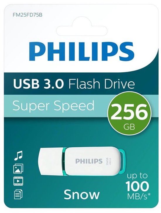 Philips FM25FD75B USB Stick - 256GB - USB 3.0 - Snow Edition - Groen