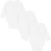 3x Bodys blancs classiques à manches longues et boutons poussoirs sans nickel, OEKO-TEX