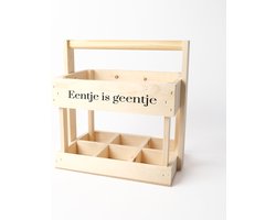 Bierkrat - Houten krat - Bierkrat hout - Bier cadeau - Houten bierkrat - cadeau - Eentje is geentje - bierkrat met leuke tekst
